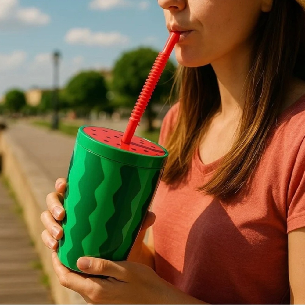 Watermelon Tumbler Party Cup with Straw